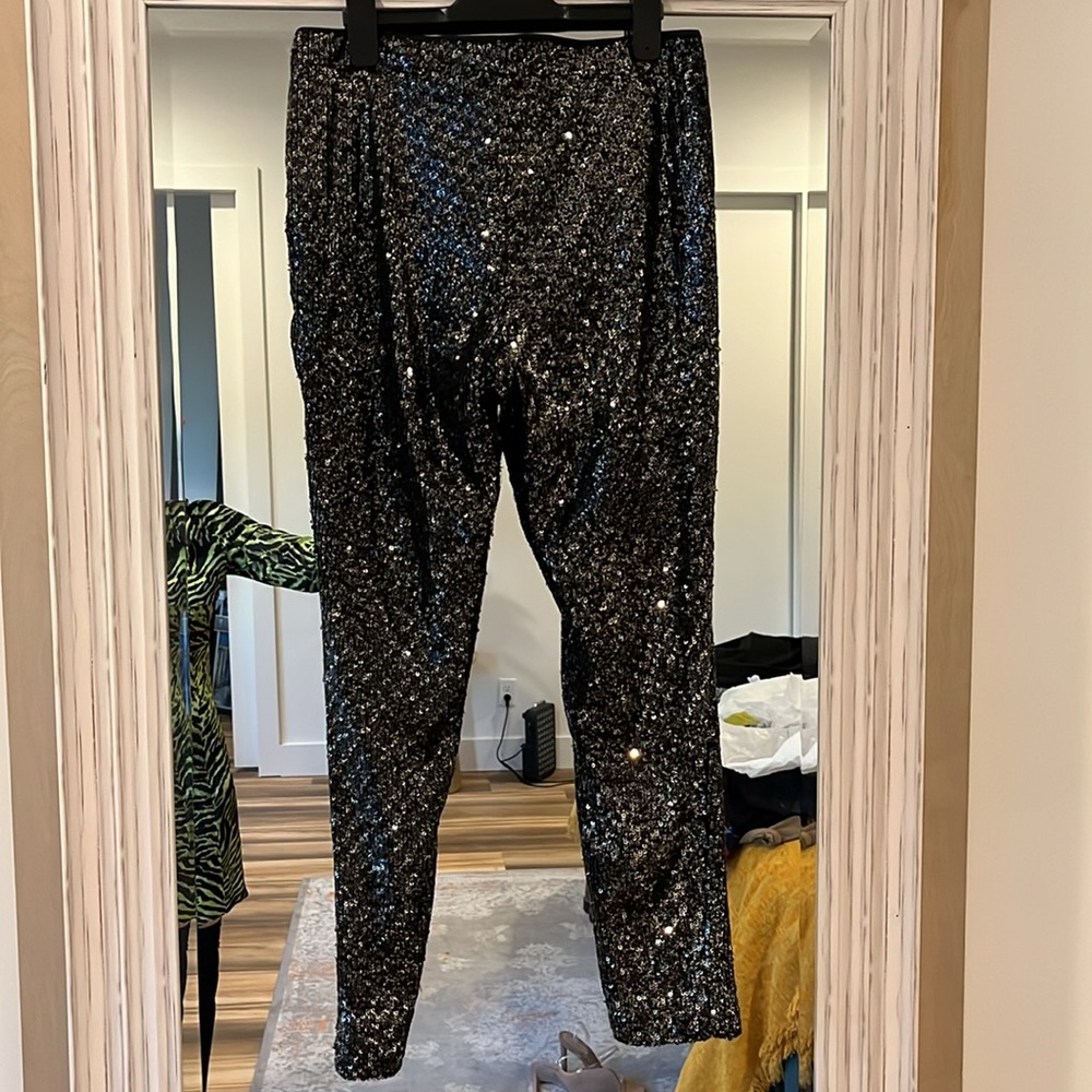 REISS NWT Hero Sequin Trouser Women’s Size 2 - Picture 9 of 9